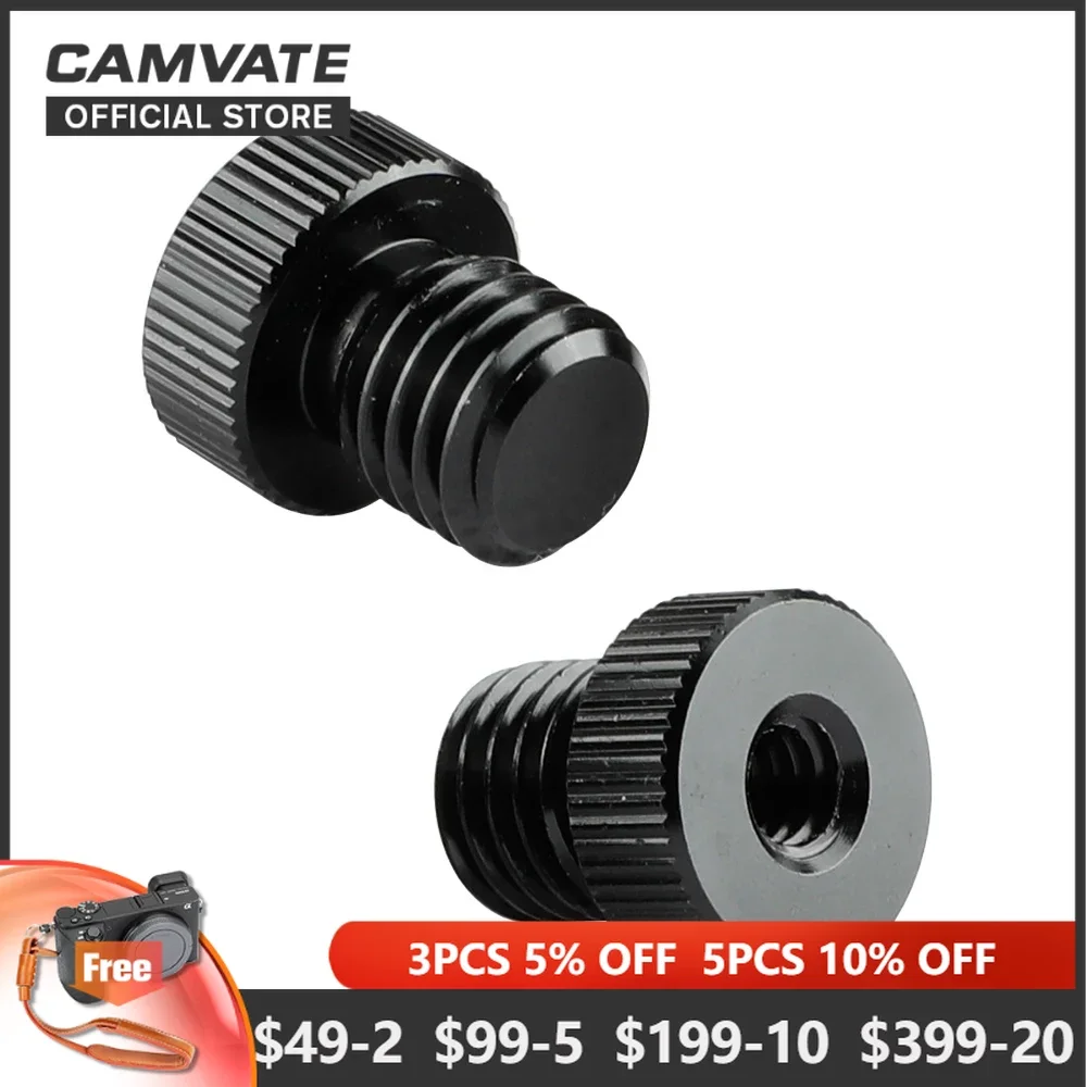 CAMVATE 2 Pieces 15mm Rod Plug M12 Male To 1/4