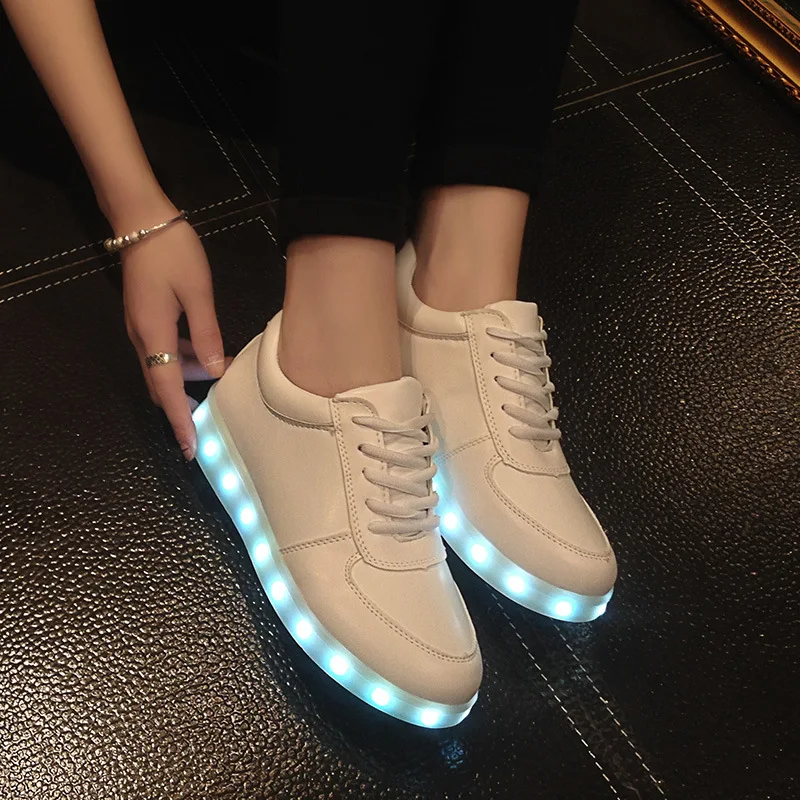 USB Charger Glowing Sneakers Boys LED Luminous Shoes Girls Breathable Sport Shoes Children Led Casual Shoes Size 34-46