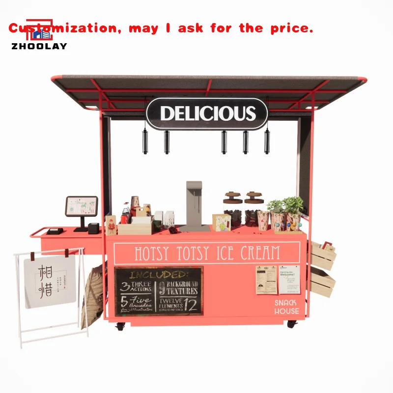 custom.Selling Cart With Wheels Sweets Candy Cart Cart Food Stand Food Cartmobile Business Metal Shop