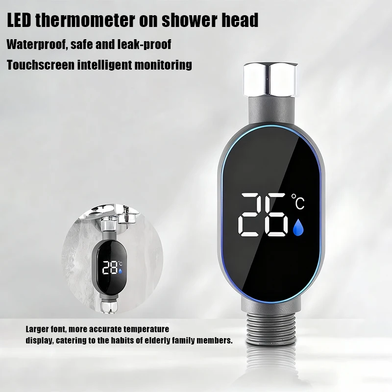 Bathroom Shower Head Accessory Digital Water Temperature Gauge Home Shower Monitor
