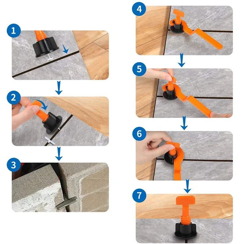25pcs（300+25+1pcs） Tile Leveling System Tile Leveling Wedges Leveler Alignment Spacers Locator Floor Wall Clamp
