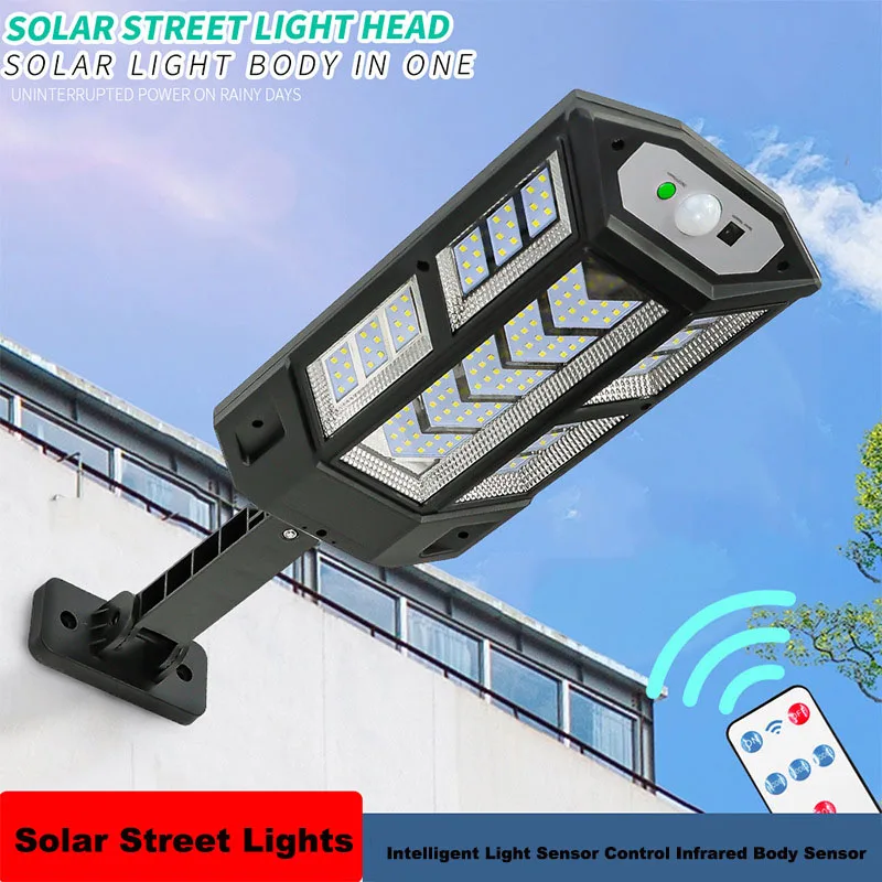 LED Solar Street Lights, Lâmpada de jardim, Luz de parede, Impermeável, Sensor de movimento, Iluminação para pátio, Jardim