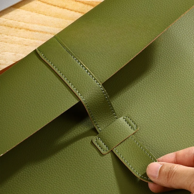 2Pcs A4 Thickened PU File Folder, Large Capacity Document Storage Pouch, Anti-drop Design for Office Paper Organization