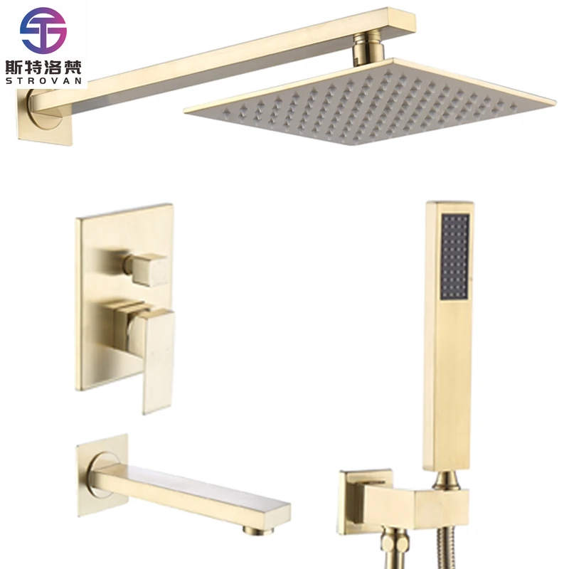 

Handheld Shower Multifunction Faucet Tub Bathtub Shower Head Waterfall Conceal Rain Bath Shower Faucet Set