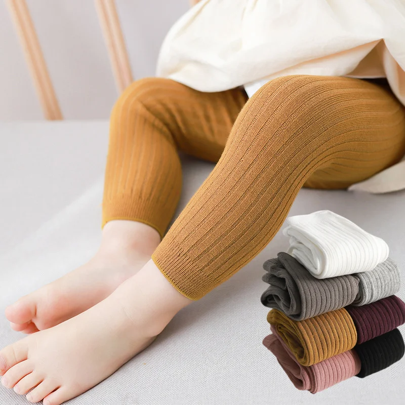 

Детские облегающие брюки до щиколотки для маленьких девочек на весну и осень, детские эластичные узкие леггинсы