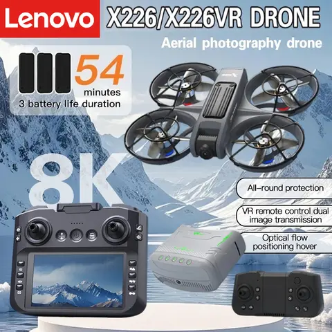 Lenovo X226/X226VR Mini Drone 4K Professional Remote Control Helicopter Plane RC Dron With Screen Quadcopter Toy Gift for Kids