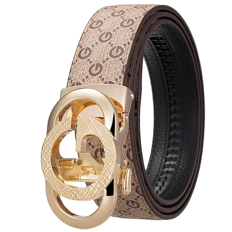 Top-quality leather and cowhide men's belt, stylish and casual luxury brand jea…