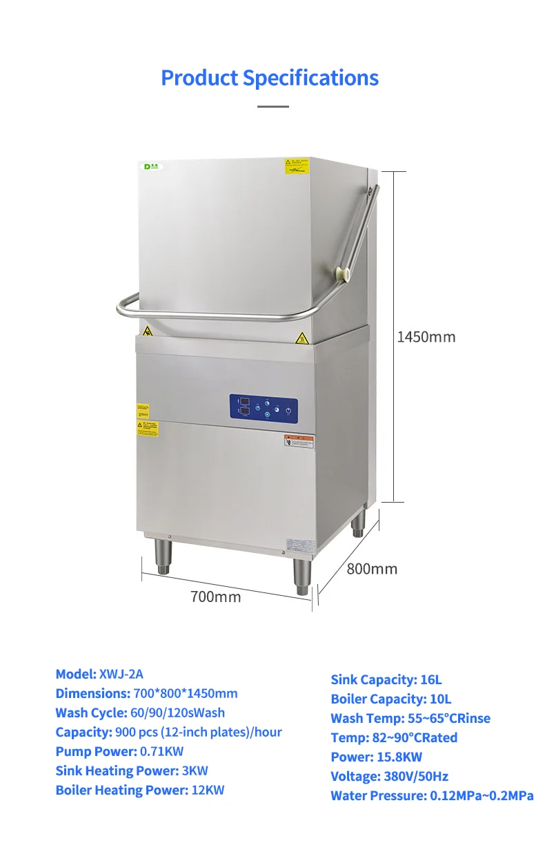 For Professional Stainless Steel Electric Commercial Dishwasher For Restaurants Industrial Use 10 Capacity Energy Efficient %*