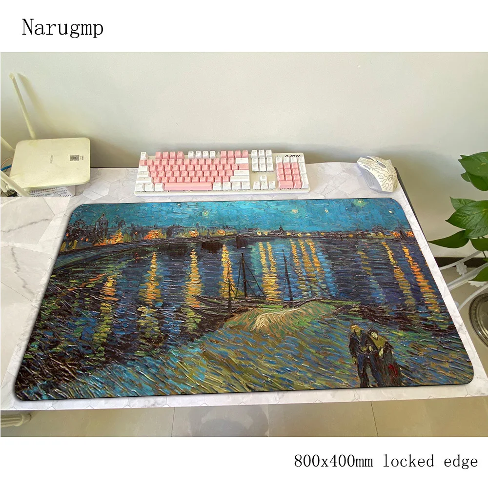 

van gogh mouse pad gamer New arrival 800x400x3mm notbook mouse mat gaming mousepad large thick pad mouse PC desk padmouse mats