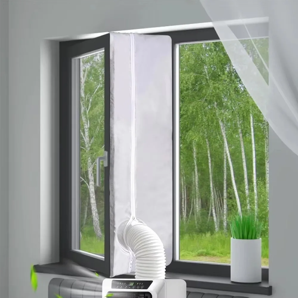 Nylon Window Seal Kit Zipper Closure Adhesive Fastening Air Conditioner Seal 3/4/5M Length Flexible Fabric Window Sealing Cloth