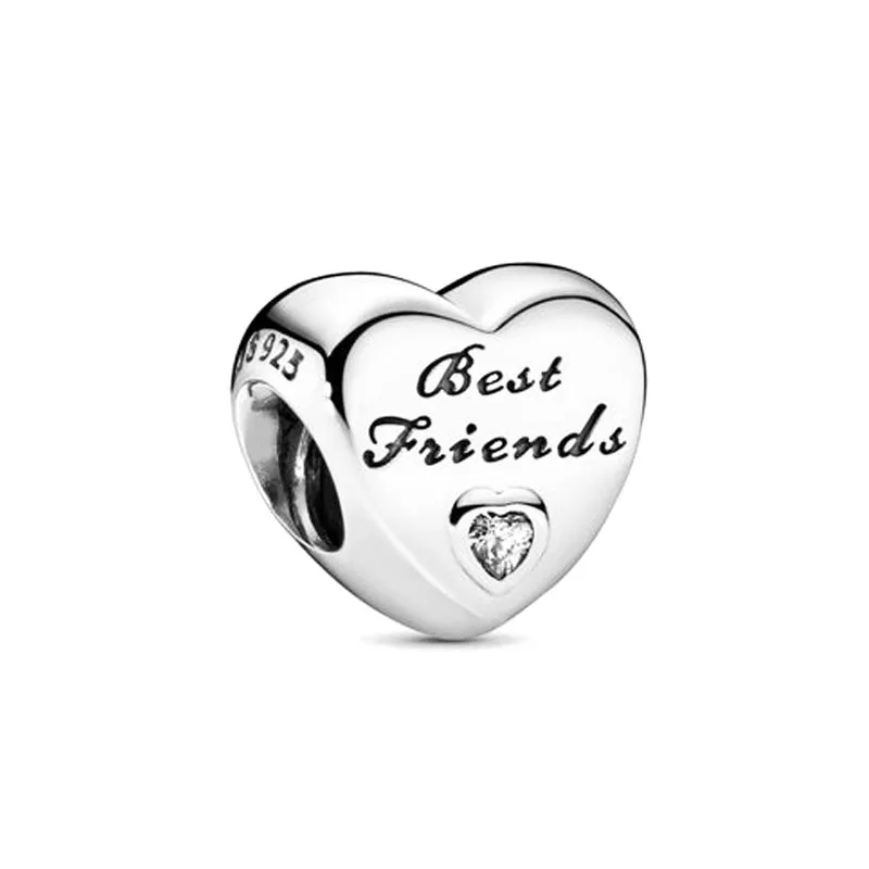 New Heart Mom Sister Daughter Niece Charm 925 Fine Sterling Silver Plated Women DIY Jewelry Bead Fit Original Bracelet image 4