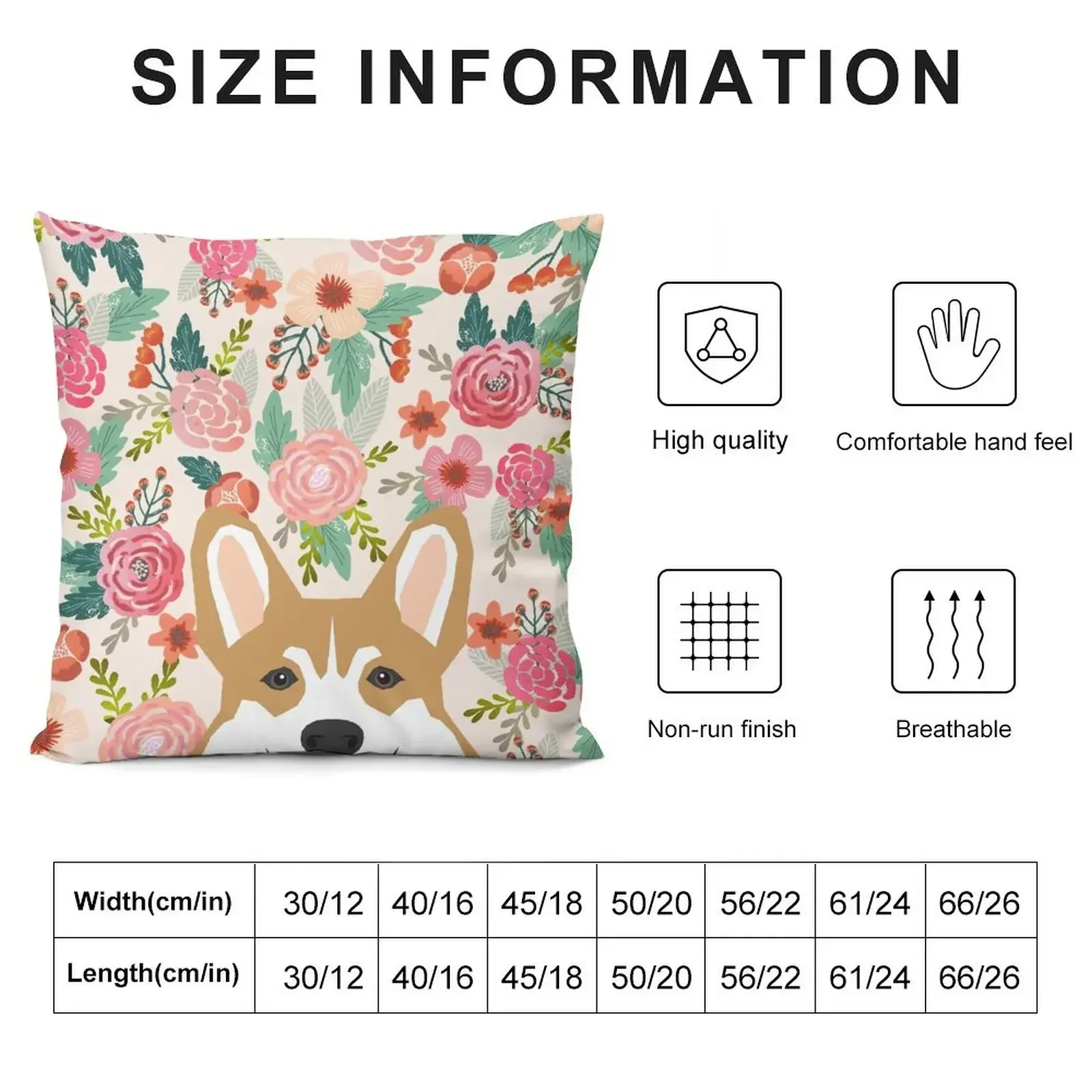 Welsh Corgi florals spring flowers summer garden nature bloom corgi pet portrait gift for corgi owner must haves Throw Pillow