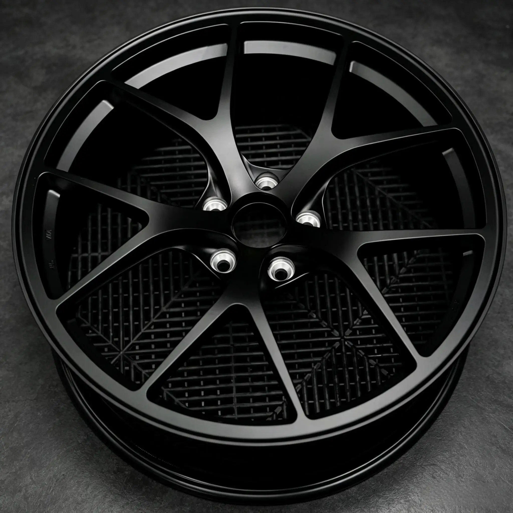 Sleek Matte Black Concave Forged Wheels 18-22 Inch Sport Fitment for Most Compact and Mid-Size Sports Cars