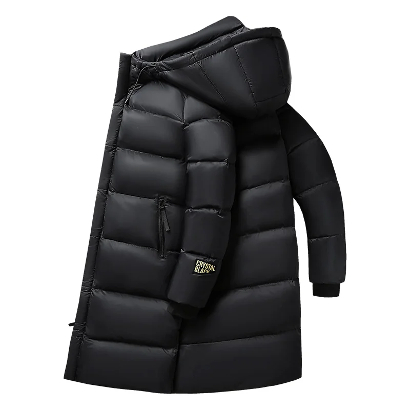 Winter Männer lässig wind dicht Kapuze dicke lange Parkas Herren Puffer schwarz Gold Vintage klassische Bomber jacken männlichen Mantel im Freien