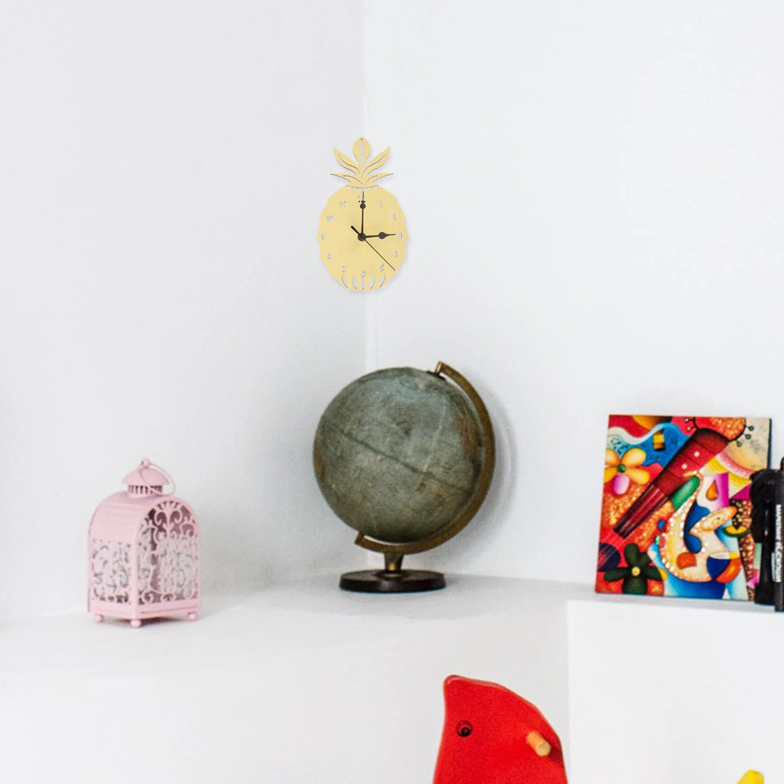 

Nordic Style Wall Clock Pineapple Shape Silent Mute Bedroom Decorative Hanging Wall Clock Creative Modern Design