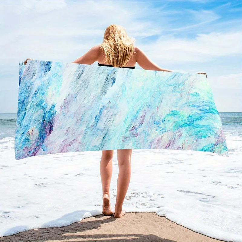 

Beach Towel Colorful Beach Towel Wave Patterned Sunscreen And Windproof Suitable For Swimming Pool Camping Travel Blanket