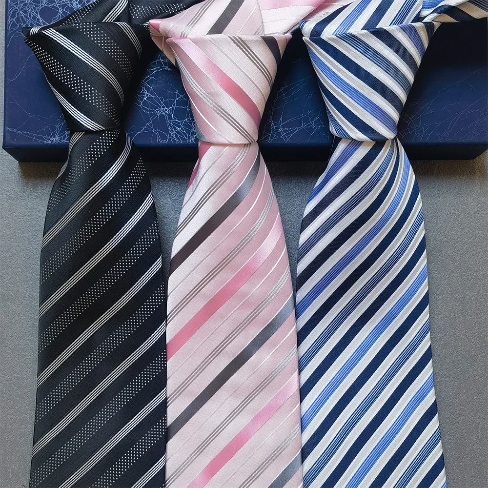 Роскошный жаккардовый галстук высокого качества в полоску 8 см для мужчин