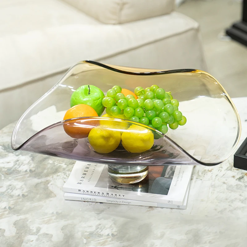 Modern Gradient Colourful Glazed Fruit Plate Home Living Room Coffee Table Snack Plate Creative Decoration Storage Ornaments