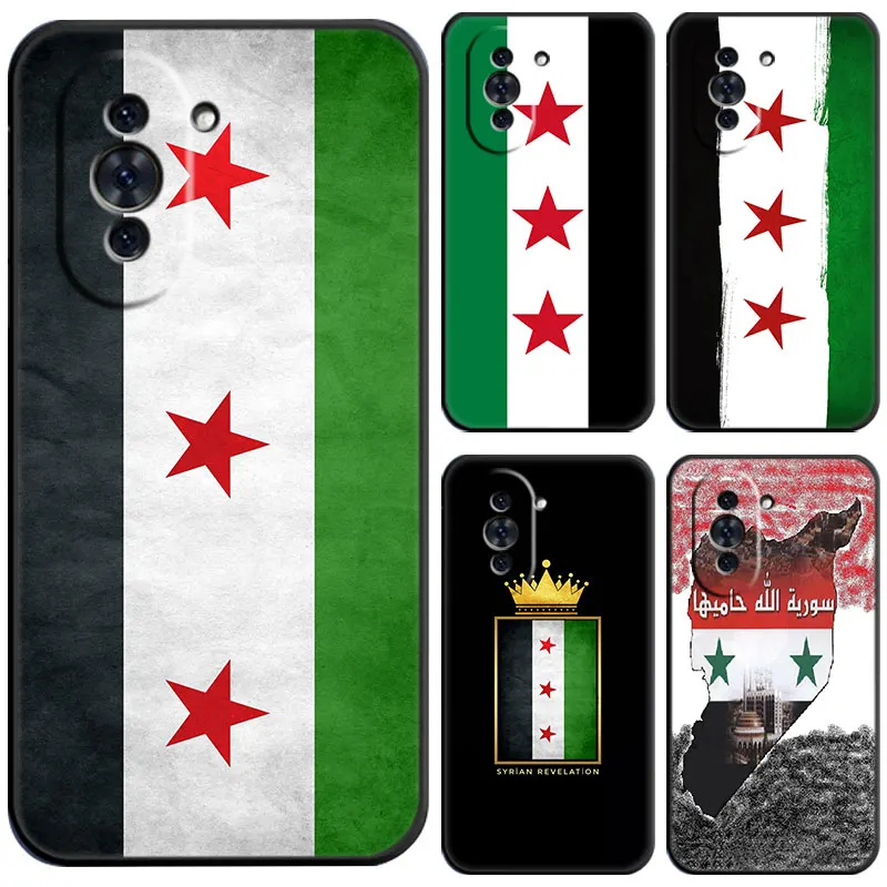 Syrian Syria Flag Case For Huawei Honor 80 70 50 NOVA 10 9 SE 8 8i Y60 Y61 Y70 Y90 5T Mate 20 Lite Pro Plus Black Soft Cover