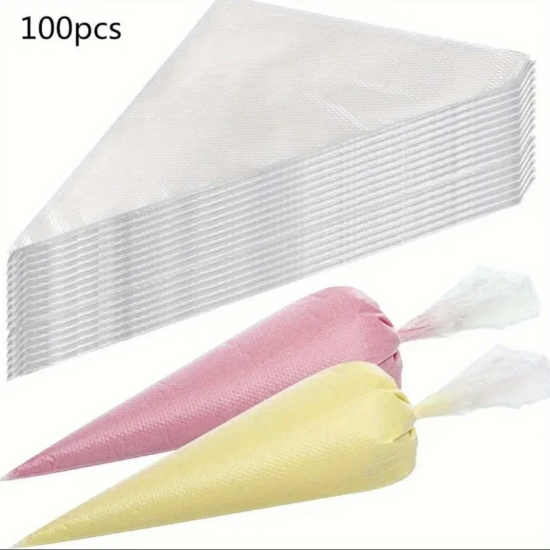 أكياس أنابيب كبيرة جدًا - أكياس معجنات شديدة التحمل للاستعمال مرة واحدة لتزيين الصقيع والثلج وعجين البسكويت وتزيين الكيك