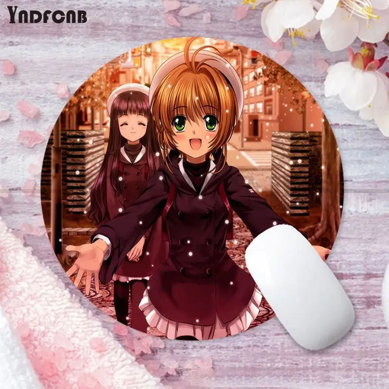 Card Captor Sakura 20x20cm Round Desktop Desk Mat Kawaii Gaming Accessories Students Writing Pad Mouse Pad Writing Desk Mats