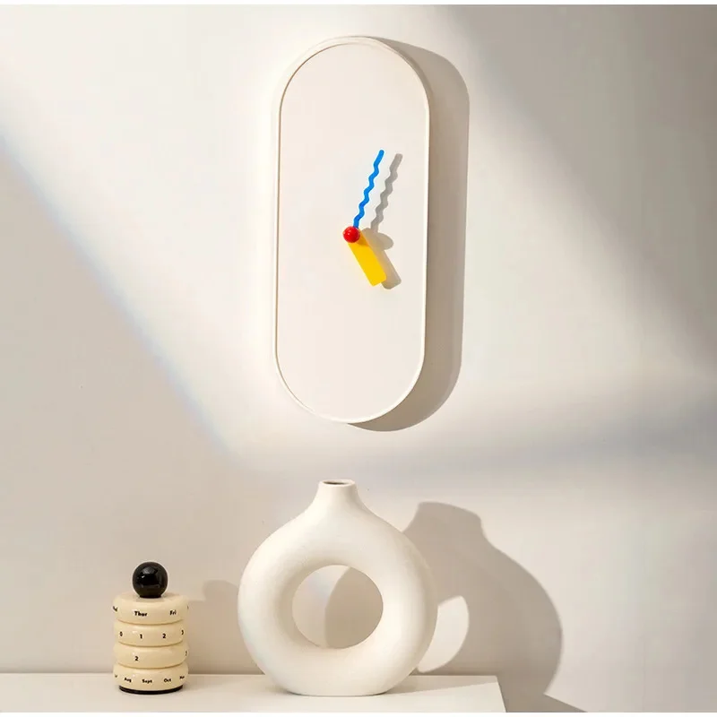 

New Home Furnishing Decoration Dopamine Wall Mounted Clock Living Room Kids Gifts Modern Decorations Silent Mechanism Clocks