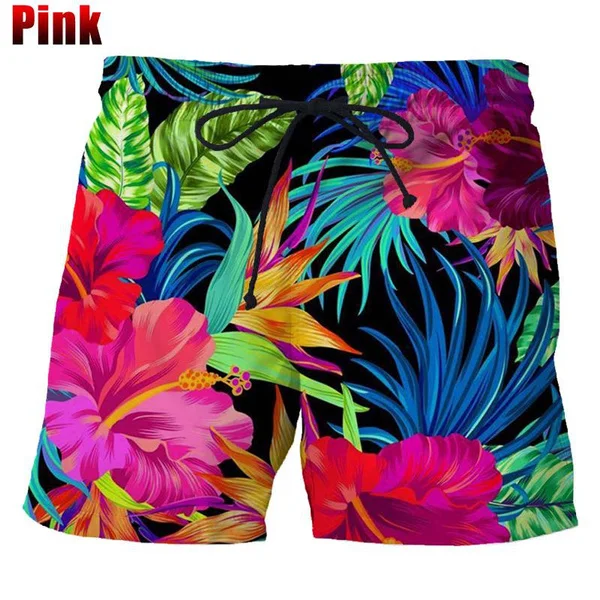 

Summer Hawaiian Beach Shorts Quick Drying 3d Printed Palm Motif Swim Trunks Shorts Board Shorts Men Funny Beach Shorts