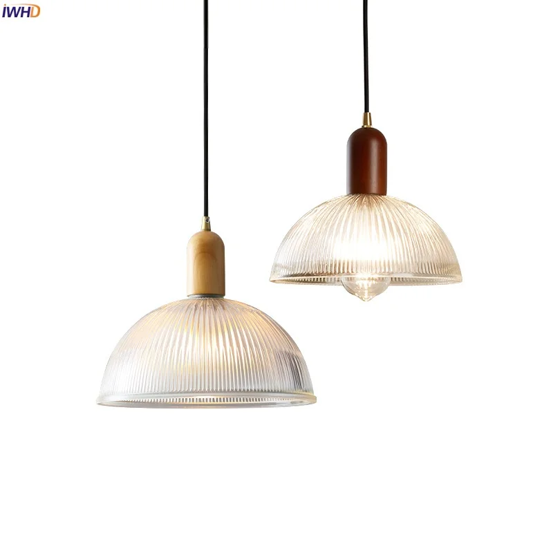 

IWHD American Vintage LED Pendant Lamps For Bedroom Bathroom Restaurant Interior Lighting Clear Glass Hanging Light Hanglampen