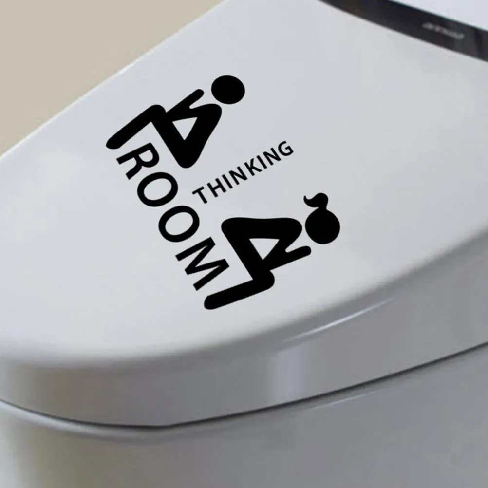 

5Pcs Hotel Toilet Stickers Waterproof Bathroom Wall Decals Creative English Words Funny Art Design for Home Public Restroom