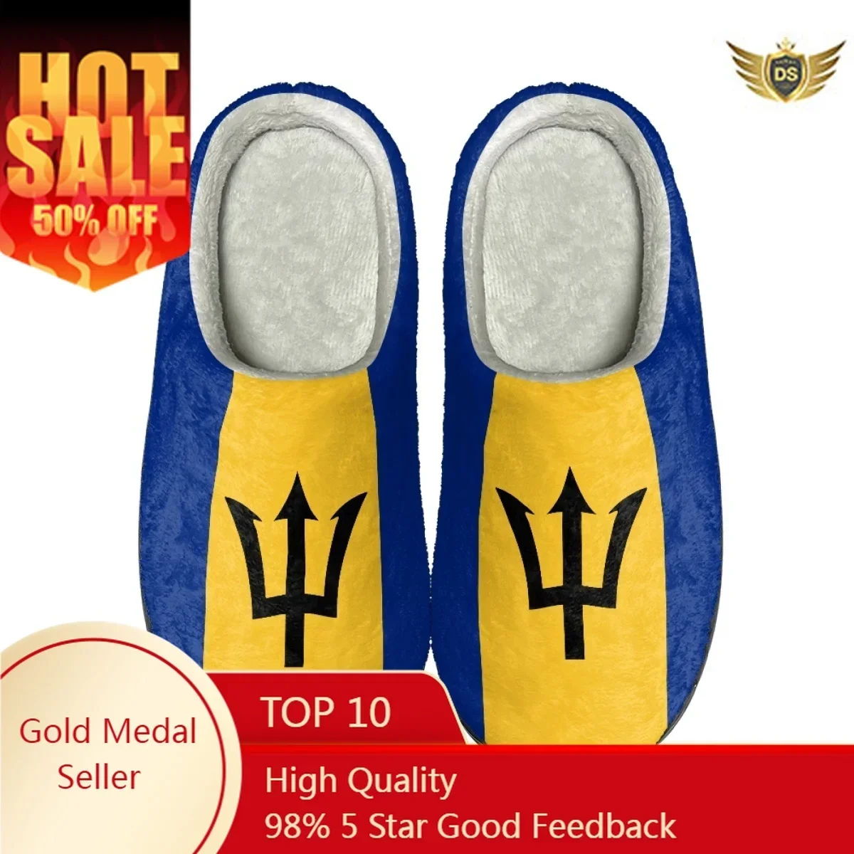 

Barbados Flag Printed Women Home Slippers Indoor Bedroom Couple Cotton Slipper Drop Ship Autumn Winter Warm Shoes Floor Slides