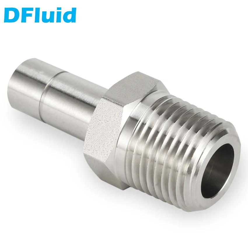 Stainless Steel 316 Male NPT Thread to Tube Pipe Reducer Double Ferrule Compression Fitting 1/4