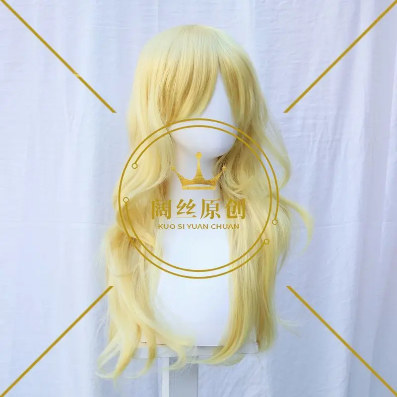 باروكة كوسبلاي أنيمي موجات ذهبية كبيرة لـ Kaori Miyazono، كذبتك في أبريل شعر مستعار كامل #4