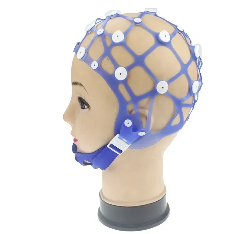 الجملة أجهزة استشعار Eeg الطبية المواد الاستهلاكية يمكن ارتداؤها غطاء الدماغ EEG قبعة الدماغ EEG الأقطاب الكهربائية كاب