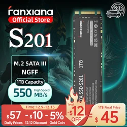 Fanxiang S201 550MB/s M.2 SATA SSD 1TB 512GB 256GB M2 SATAIII NGFF TLC Disco rigido Unità a stato solido interna per laptop desktop