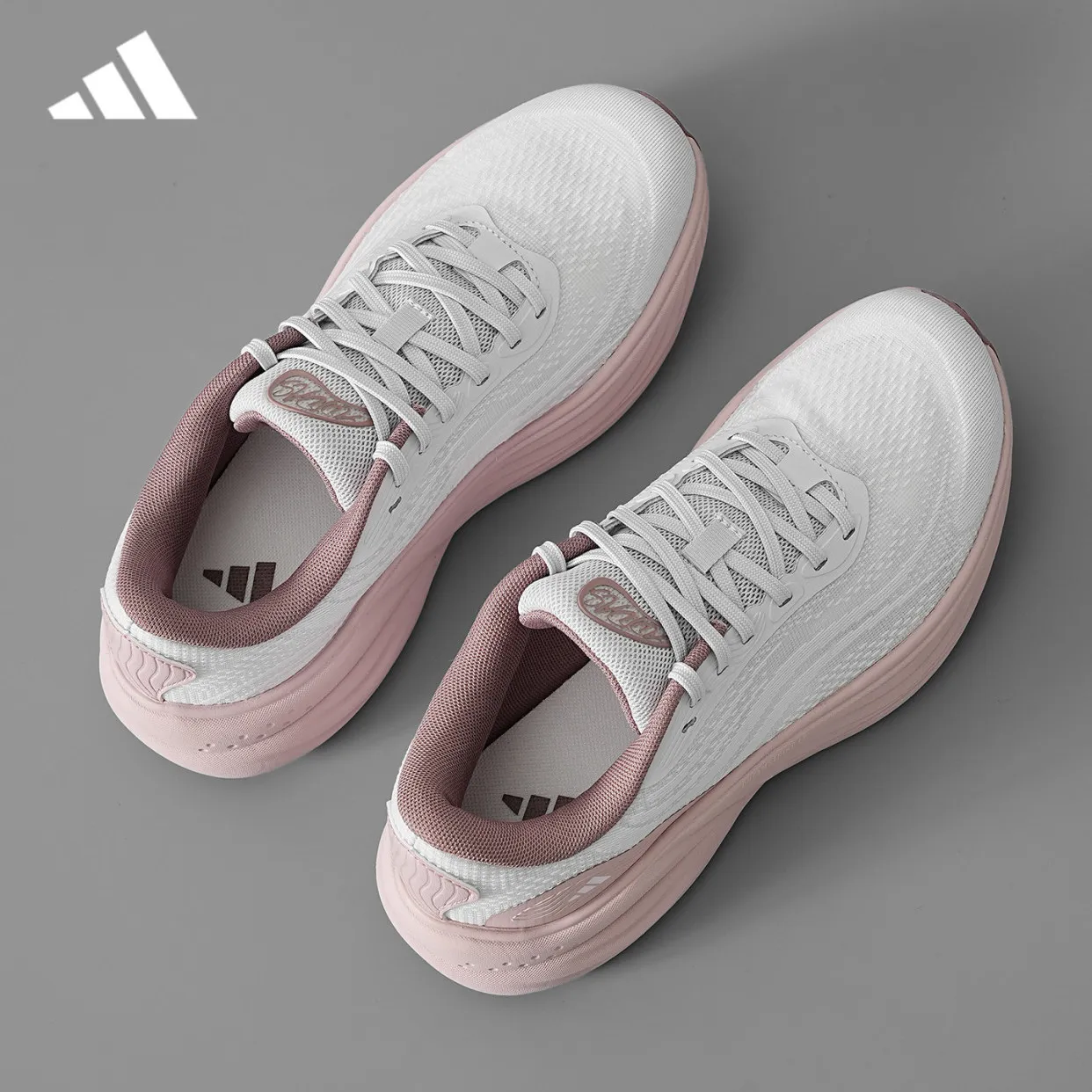 Adidas Damen-Laufschuhe LA3891, atmungsaktives Mesh, Schnürung, leicht, gepolstert, bequeme Sportsneaker – Detail 5