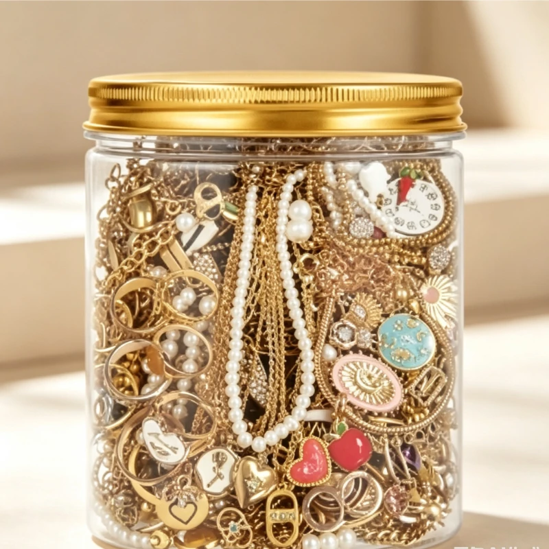 Random 1/10/20/50 Piece Patterned Jewelry Set Women Printed Necklace Designed Earrings Shaped Ring Decorative Accessory