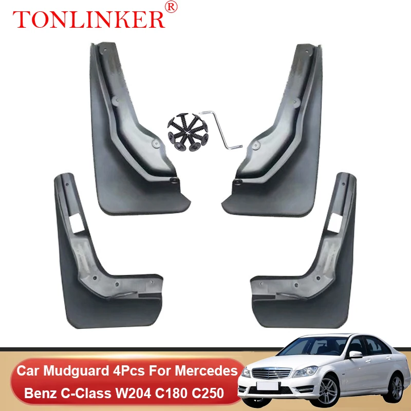 

TONLINKER Car Mudguard For Mercedes Benz C-Class W204 C180 C200 C250 2011 2012 2013 2014 Mudguards Splash Guards Fender Mudflaps