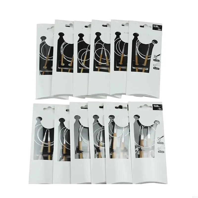 

12PCS Professional Circular Knitting Needle 80CM Aluminum Sturdy Knitting Accessories For Large Projects B03E