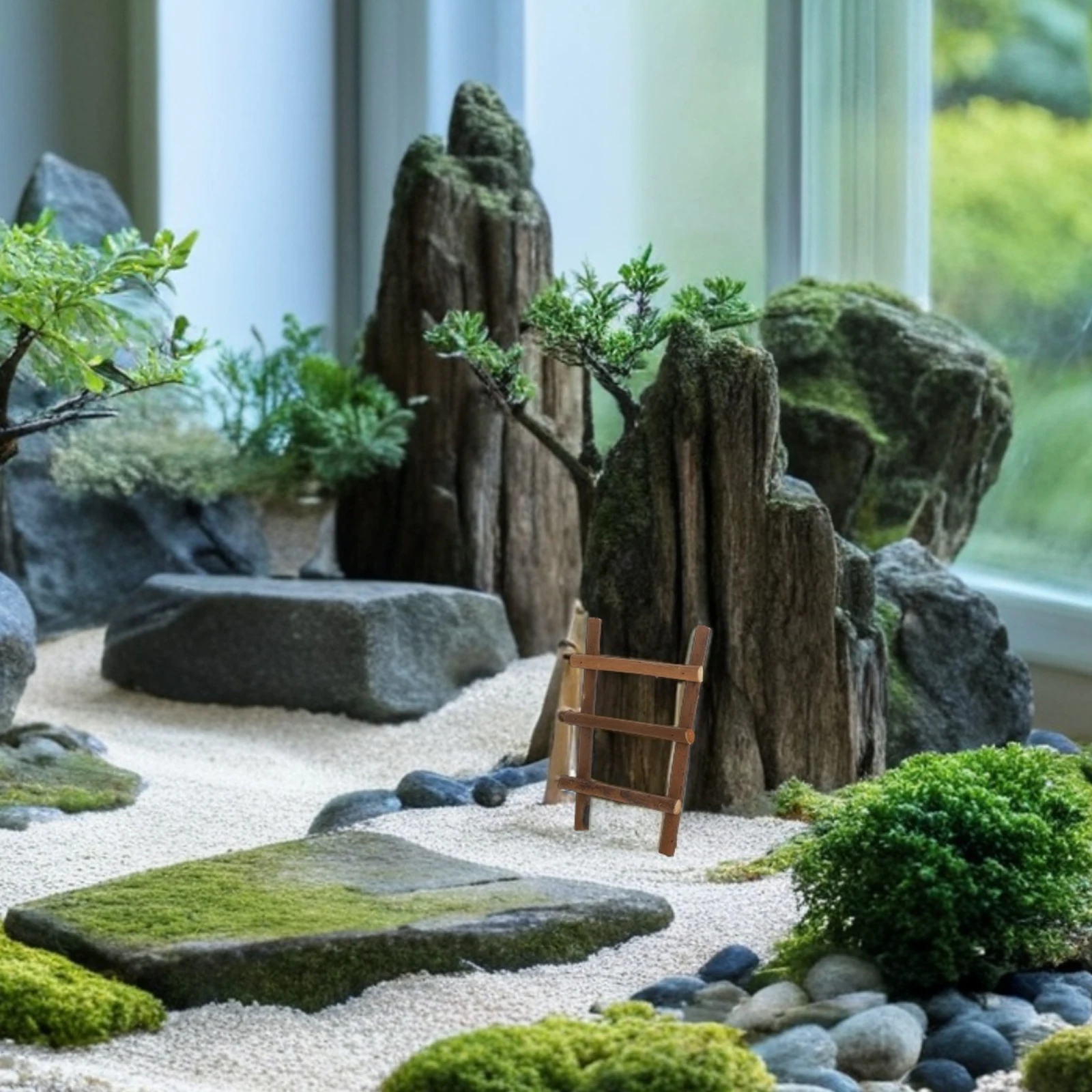 2 pezzi micro scala paesaggistica mini giardino modello in rattan gradino piccoli mobili decorare la casa