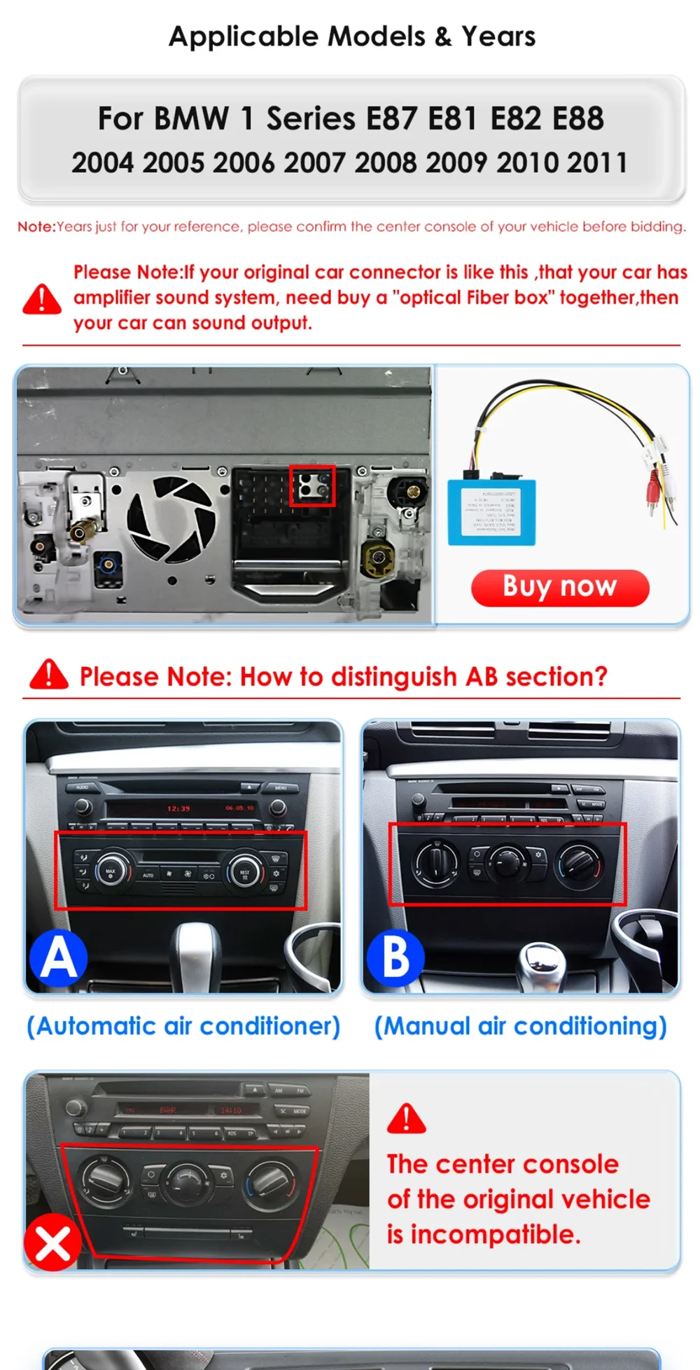 Android 13 Autoradio per BMW E87 E88 E82 E81 2004 - 2011 Wireless Carplay multimediale 2din 360 Fotocamera Autoradio GPS Andriod Auto
