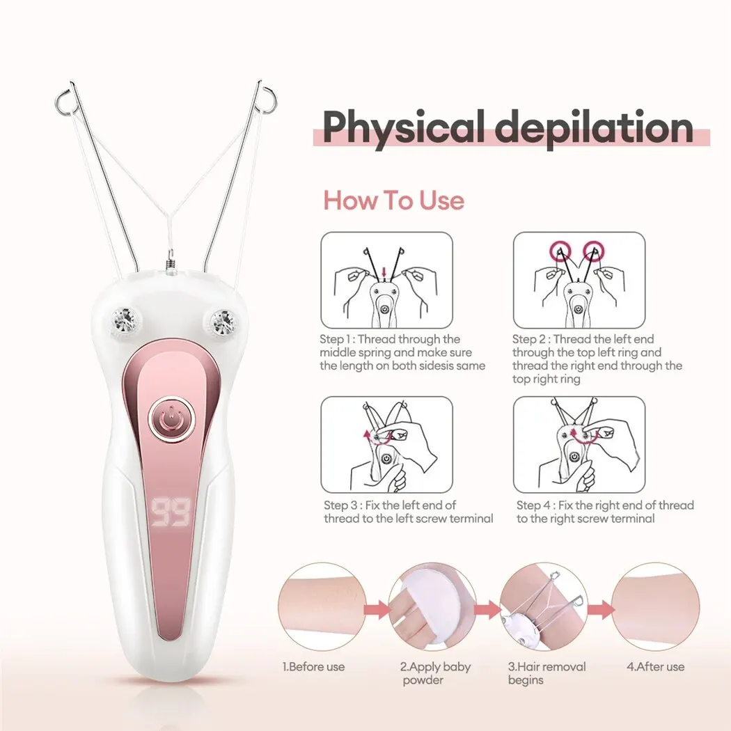 Épilateur électrique en fil de coton pour femmes, rasoir pour jambes et bras, beauté du cou, épilateur aste