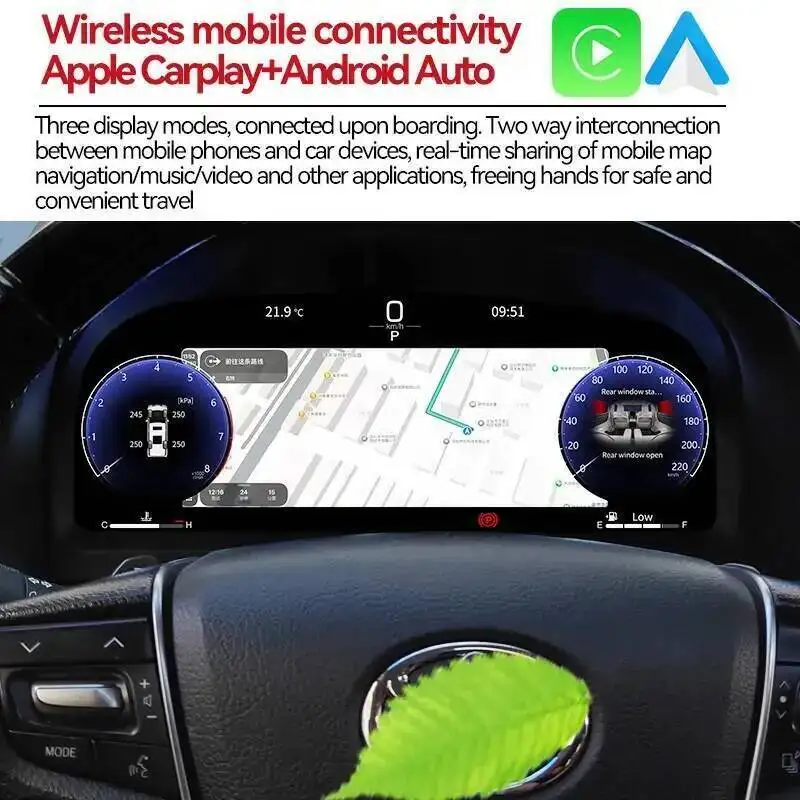 12.3'' carplay Fuel hybrid Digital LCD Cluster Instrument Panel  For TOYOTA Alphard Vellfire 2015-2022 Virtual Cockpit Dashboard