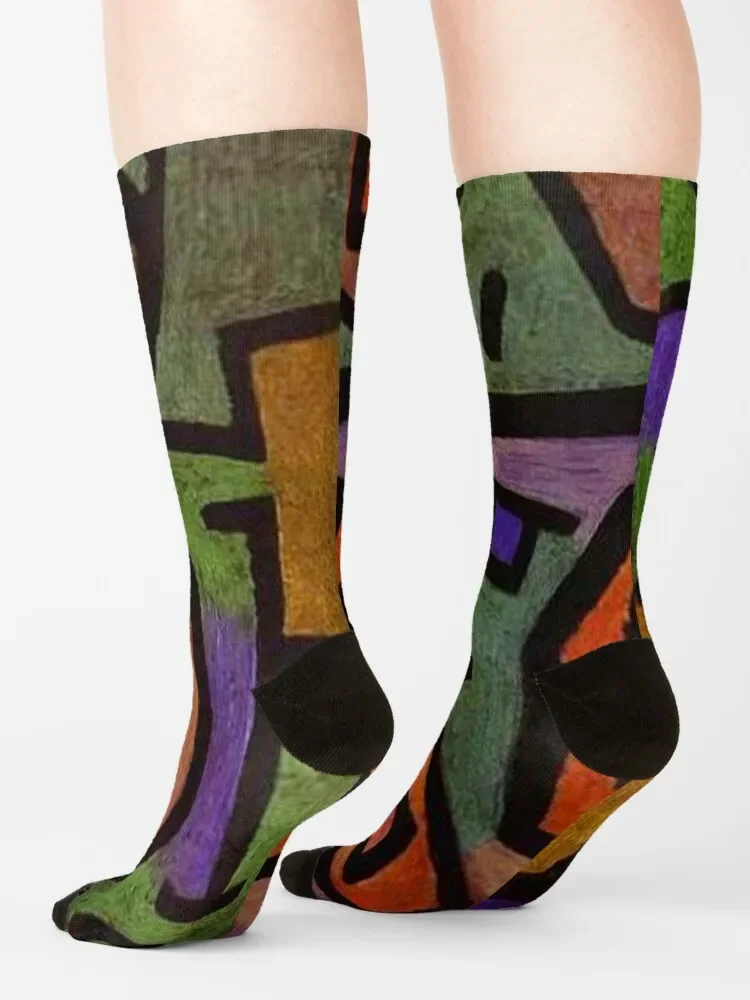 Heroic Roses by Paul Klee - Favourite Artists Collection Socks designer brand warm winter Children's Socks Men's Women's