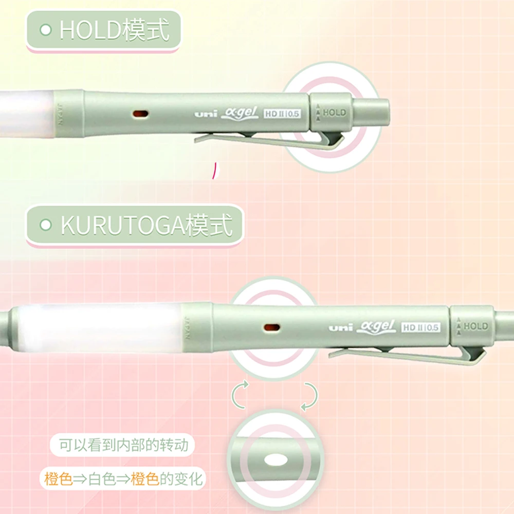 Imagem -05 - Uni-alpha-gel Switch Lápis Mecânico Papelaria Japonês Rotação Automática Escritório e Material Escolar m5 M31009gg 0.3 mm 0.5 mm