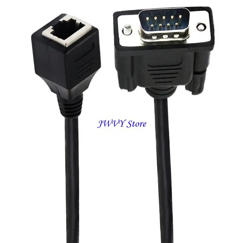 573A RS232 DB9 to RJ45 Adapters DB9 9Pin Connectors Female & Male to RJ45 Female