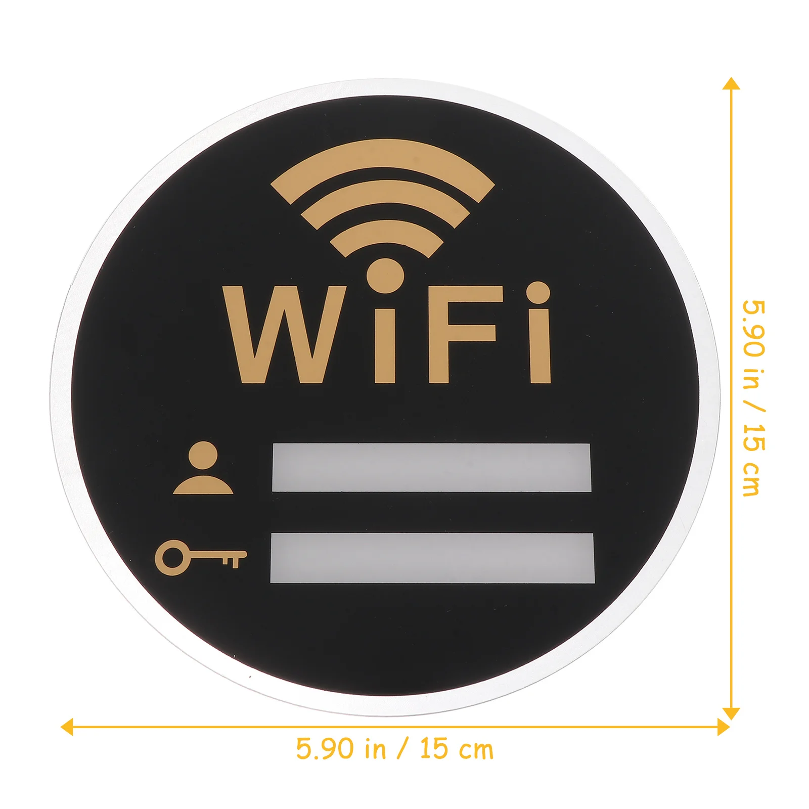 Acrylic Wall Sign WiFi Password Sticker Circle Office Wireless Coverage Round Restroom Decor Home Hotel Public
