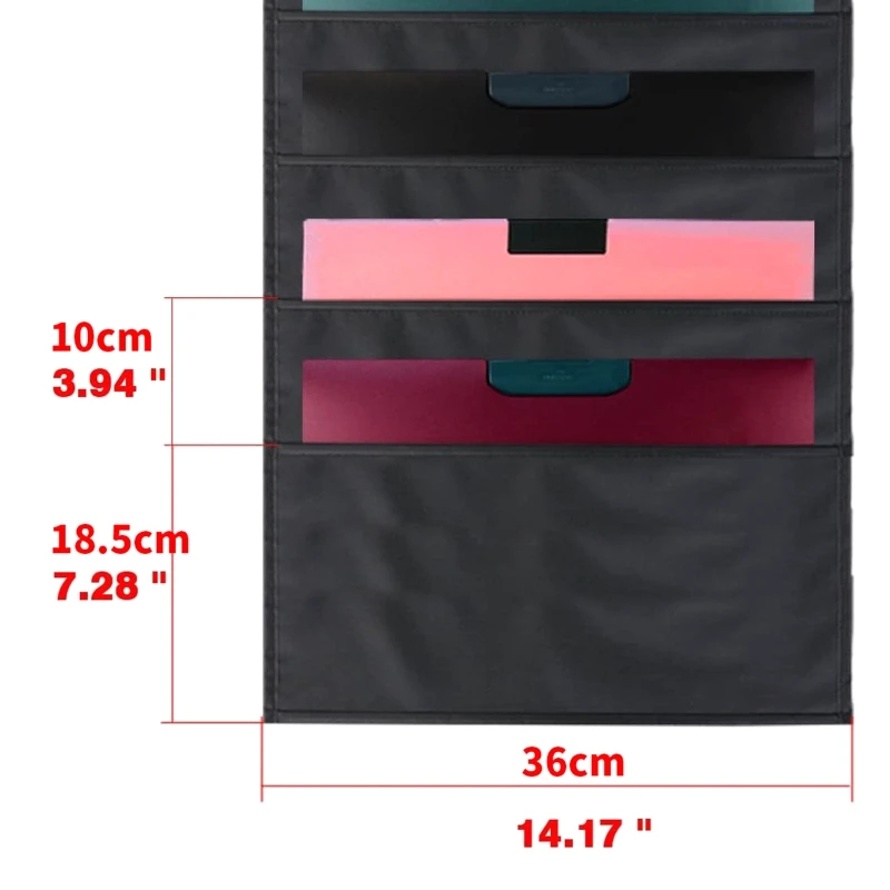 Durable Organization Pocket Wall Hanging File Organizer Folder for Office School Large Capacity Storage Bag 10 Pockets