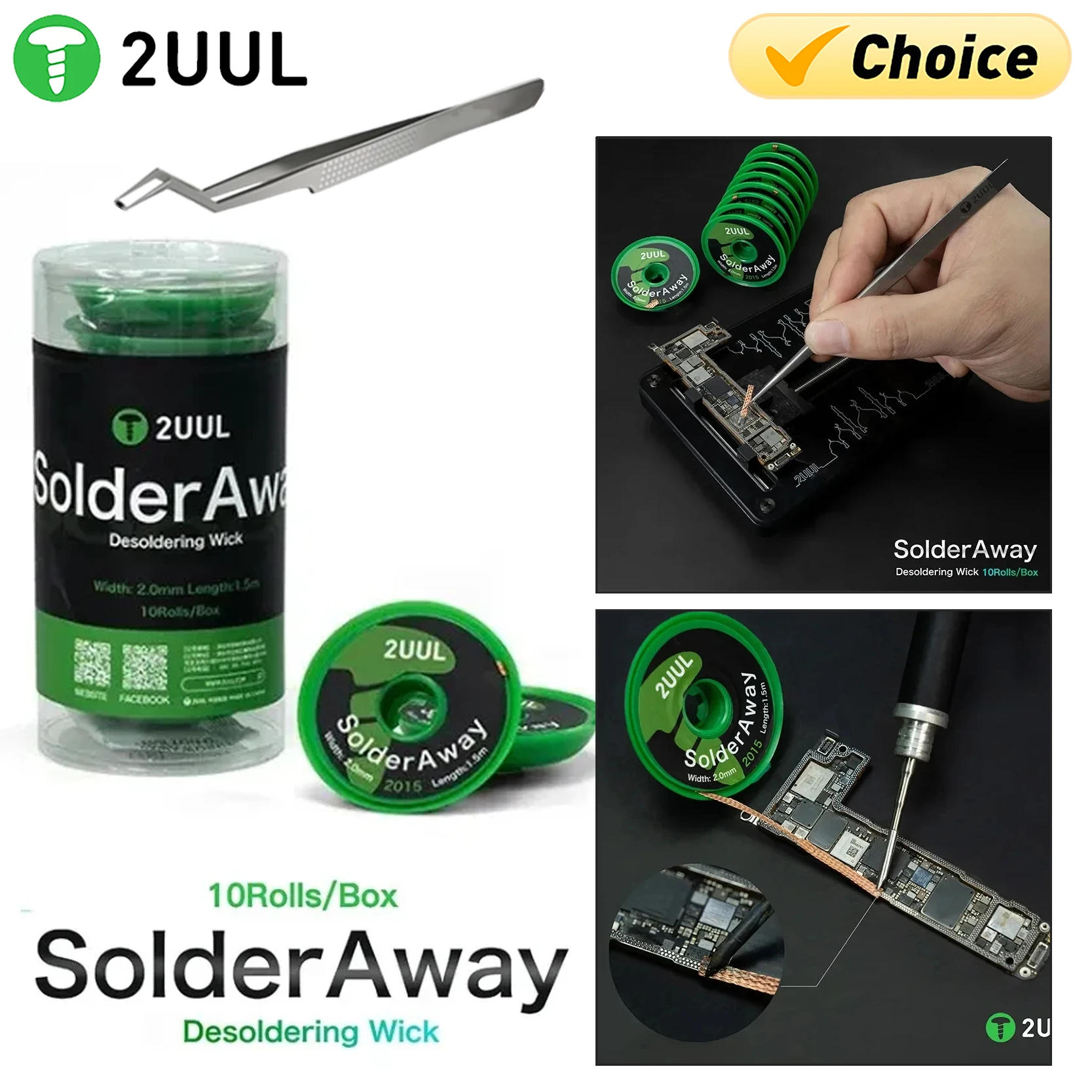 

2UUL DW11 Tin wire cleaning mobile phone motherboard chip BGA integrated circuit motherboard repair welding group melting wire