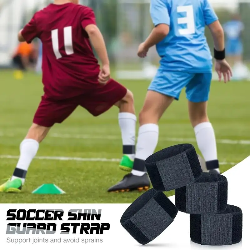 New 4/2PCS Adjustable Shin Guard Fixed Bandage Tape Soccer Shin Pads Prevent Drop Off Elastic Sports Bandage Safety Legwarmers