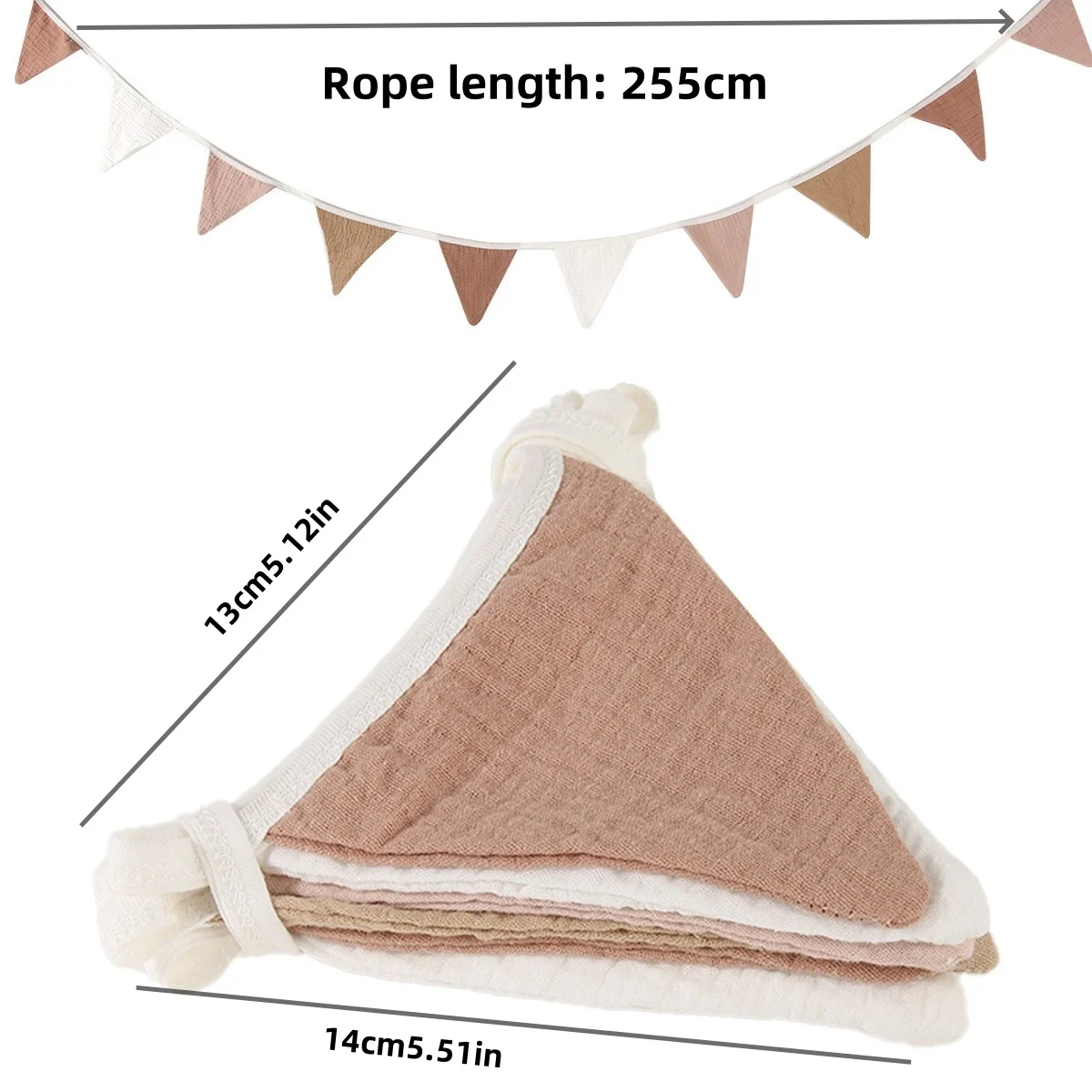 Zmywalne, bawełniane gazy, kolorowe dekoracje flagi do pokoju dziecięcego, na przyjęcia urodzinowe, wielokrotnego użytku akcesoria do dekoracji domu.